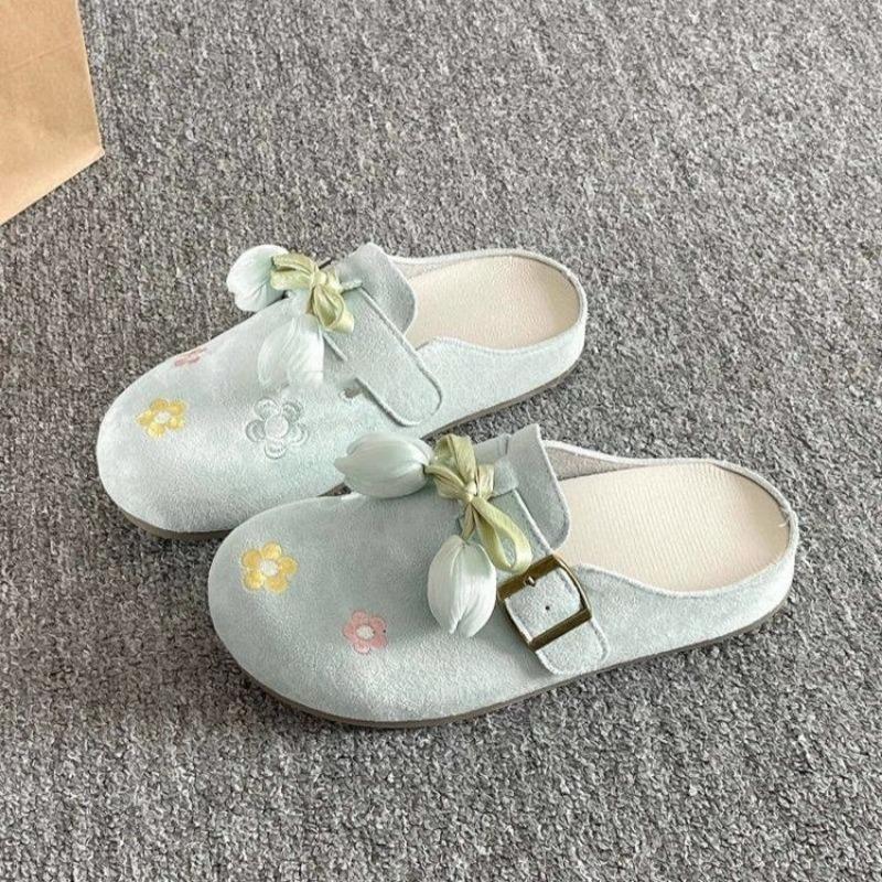 Retro Style Versatile Casual Women's New Summer One-pedal Lazy Bag Head Half Slippers Women's Shoes