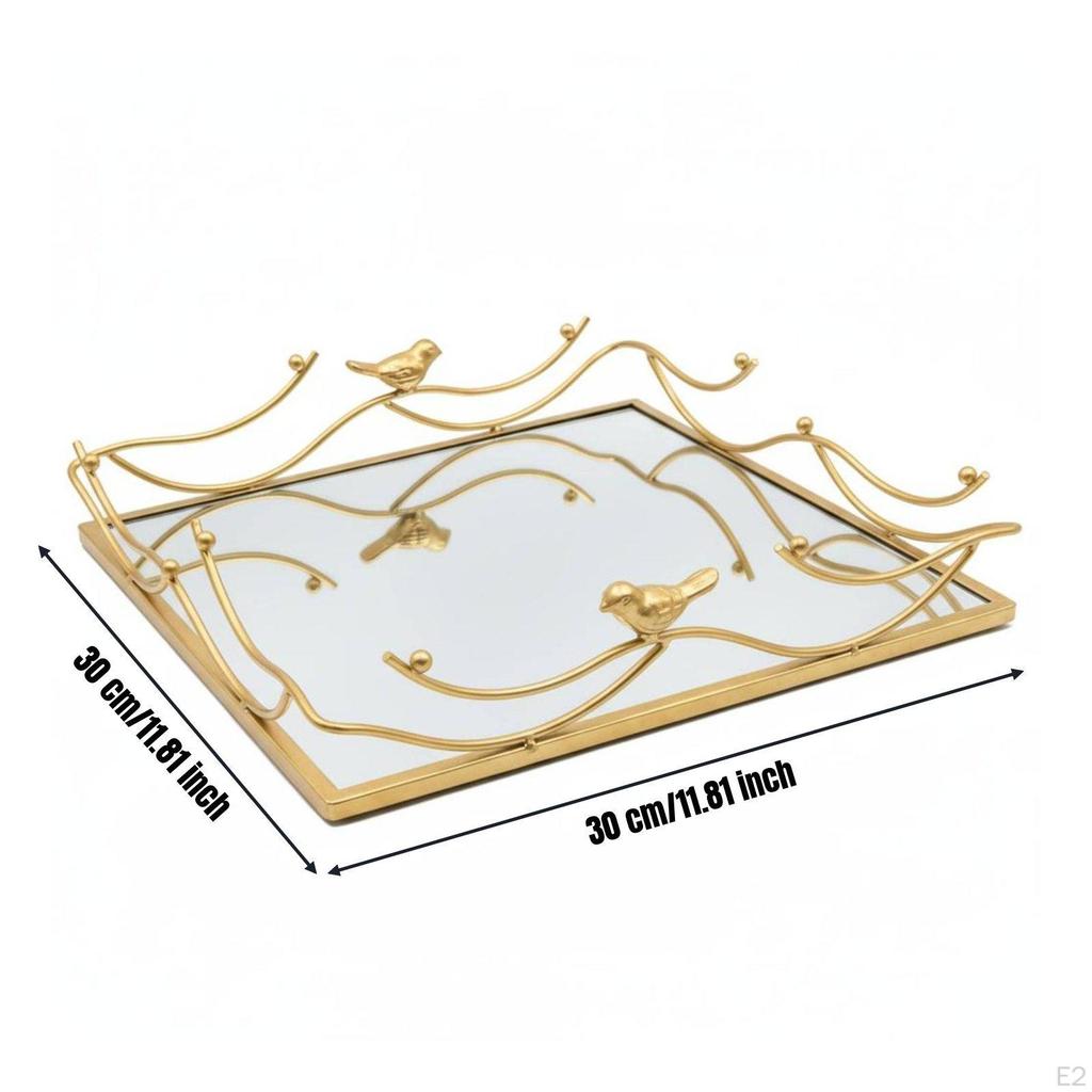 Decorative Tray Nordic Design Acrylic Mirror Storage Light Elegant Perfume
