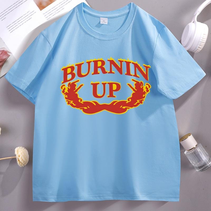 Burnin Up Graphic Tshirt Unisexs Clothes Causal Short Sleeve High Quality Breathable Tshirt Male Clothes Y2k Oversized