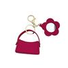 Stylish Five-Petal Leather Flower Keychain Coin Purse with Mirror