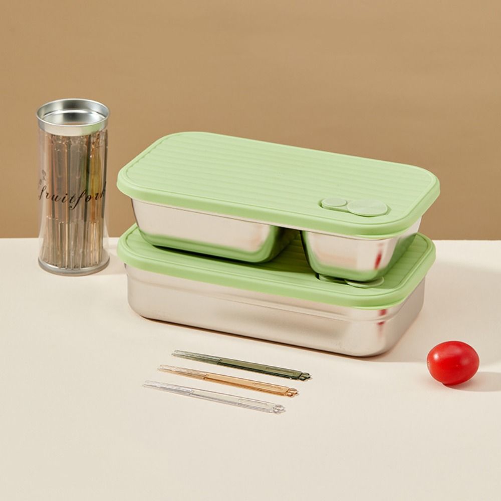 Single/Double Compartment Sealed Salad Container Silicone Seal Travel Food Tray  Picnic