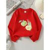 European sizes Kids' Round-Neck Hoodie | Fruit Apple Green Splash Design, Sportswear and Casual Wear, Soft and Comfortable, Easy to Care For