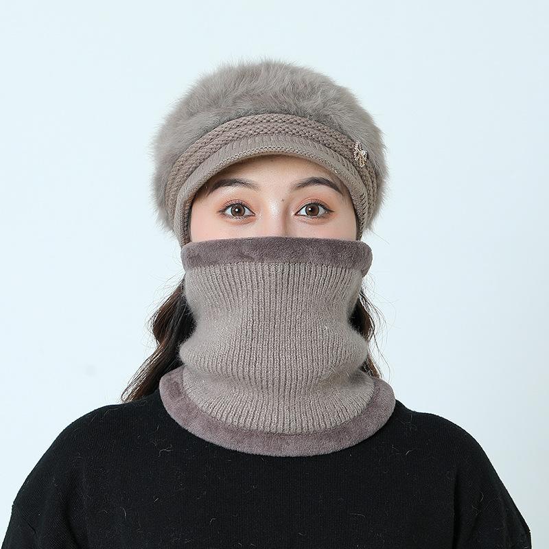 Autumn and Winter New Knitted Hat Middle-aged and Elderly Duck Tongue Hat Outdoor Warm Beret