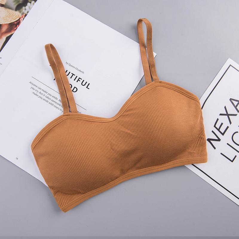 Women Rib Crop Tops Sexy Active Bras No Wire Push Up Bra Intimates Brassiere Underwear Female Solid Lingerie Wireless Bralette Bras