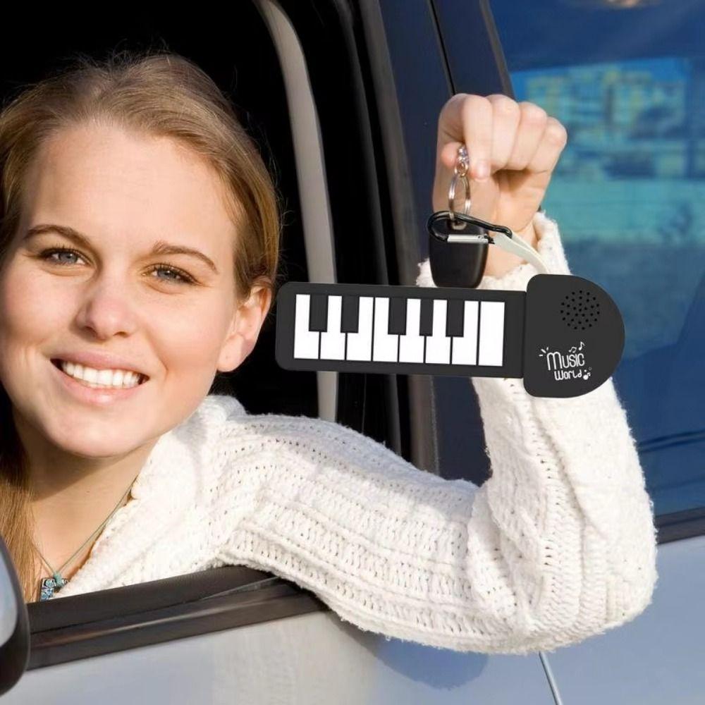 Rainbow Color Silicone Piano Keyboard Foldable Mini Rainbow Guitar Keychain  Music Enthusiasts