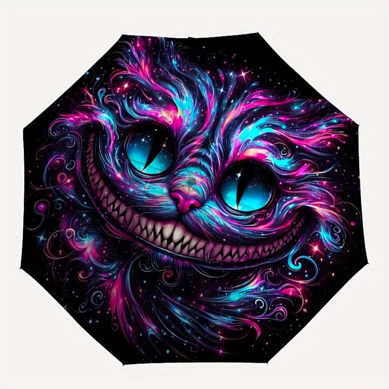 

1pc Galaxy Cat Automatic Open/close Umbrella, 8-Rib sturdy structure, Portable Travel Umbrella, Parties, Everyday Use, Outdoor Accessory, Ar