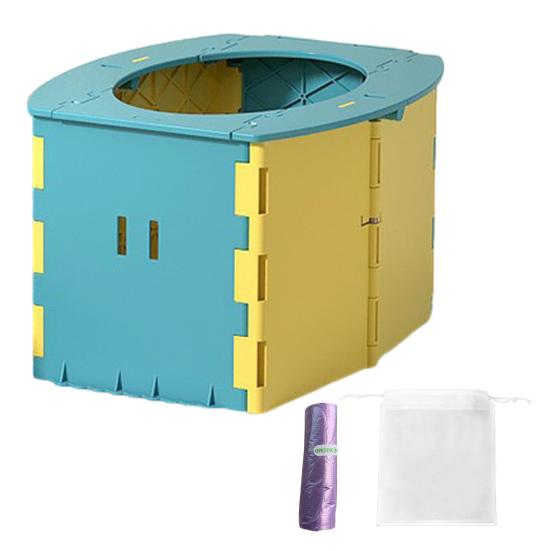 Portable Potty Seat Foldable Design One-Step Setup Kids Toilet Seat with Cleaning Bags Supports Up to 50KG Potty Chair