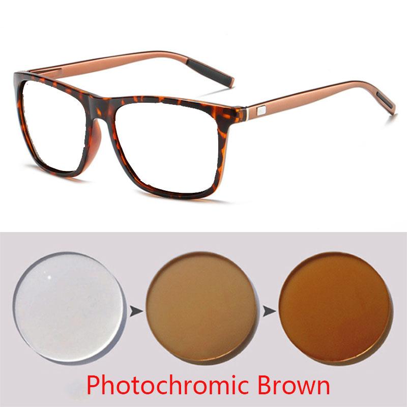 Modische quadratische Brille Herren Damen Aluminium-Magnesium Korrektionsbrille 0 -0,5 -1,0 -2,0 Bis -6,0