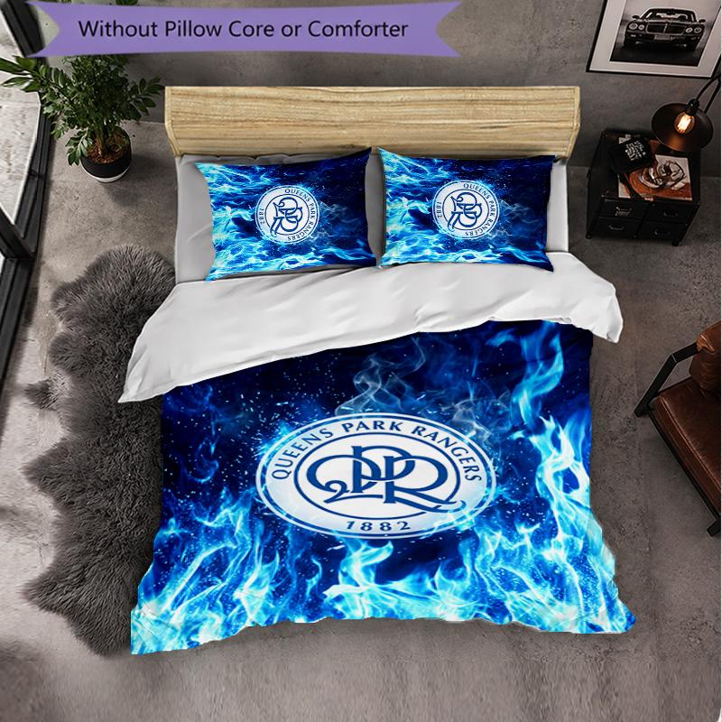 Queens Park Rangers Football Set Biancheria da Letto 3 Pezzi Morbido Copripiumino con Federe Set Decorazione Camera da Letto per la Casa