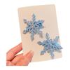 1 Pair Girls Hair Clip Blue White Snowflake Design Christmas Hair Pins Lightweight Hair Styling Tools Hair Accessories