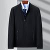New Stand-up Collar Jacket Men's Spring and Autumn Middle-aged Dad Business Casual Jacket Large Size Shirt