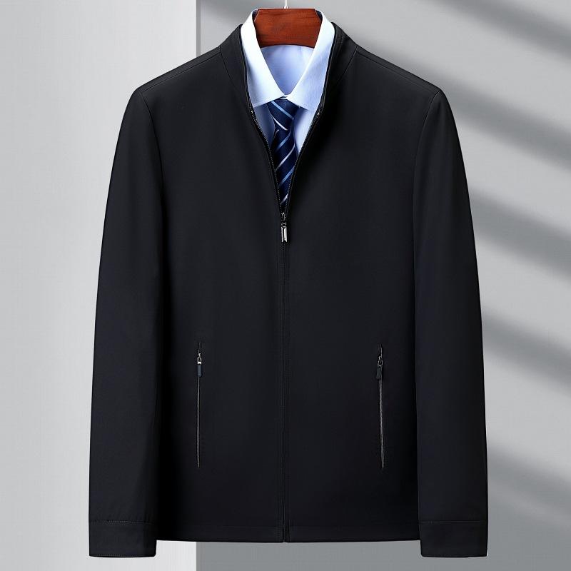 New Stand-up Collar Jacket Men's Spring and Autumn Middle-aged Dad Business Casual Jacket Large Size Shirt