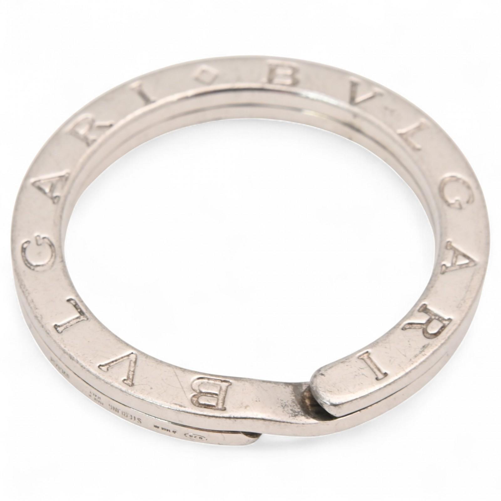 Оригинальный брелок-подвеска Bvlgari с логотипом, серебристый bu9903kk