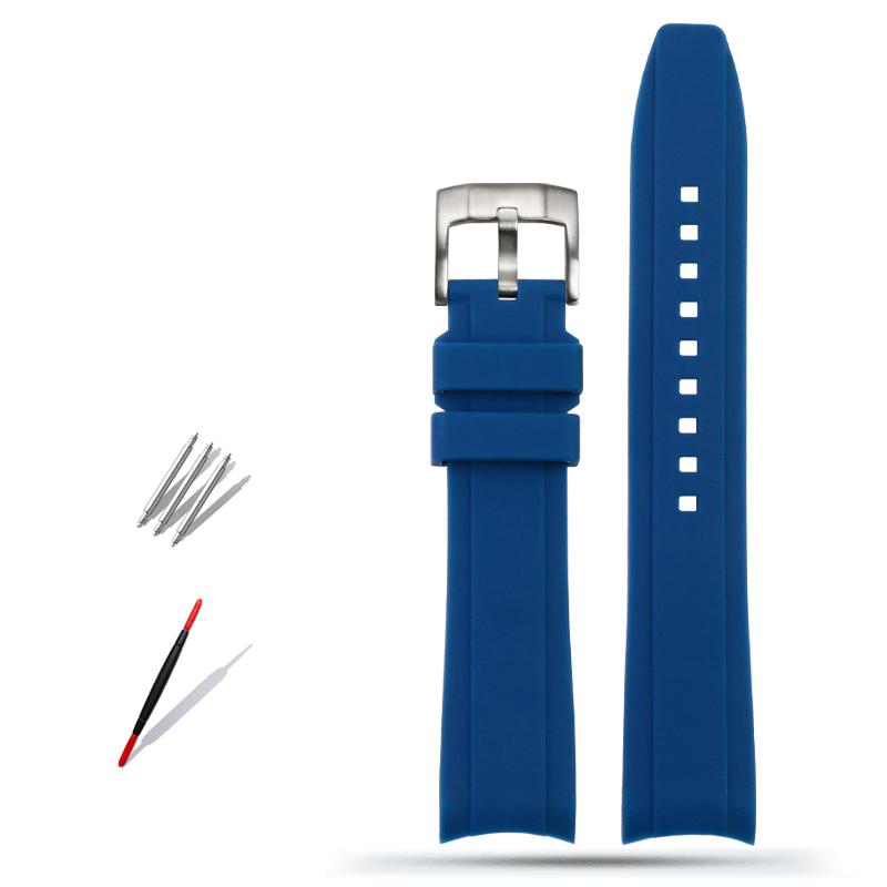 

20 мм 22 мм Резиновый ремешок для часов с изогнутым концом Для Casio Swordfish Seiko Tissot Omega Водонепроницаемый Силиконовый Спортивный Ремешок Браслет 20mm