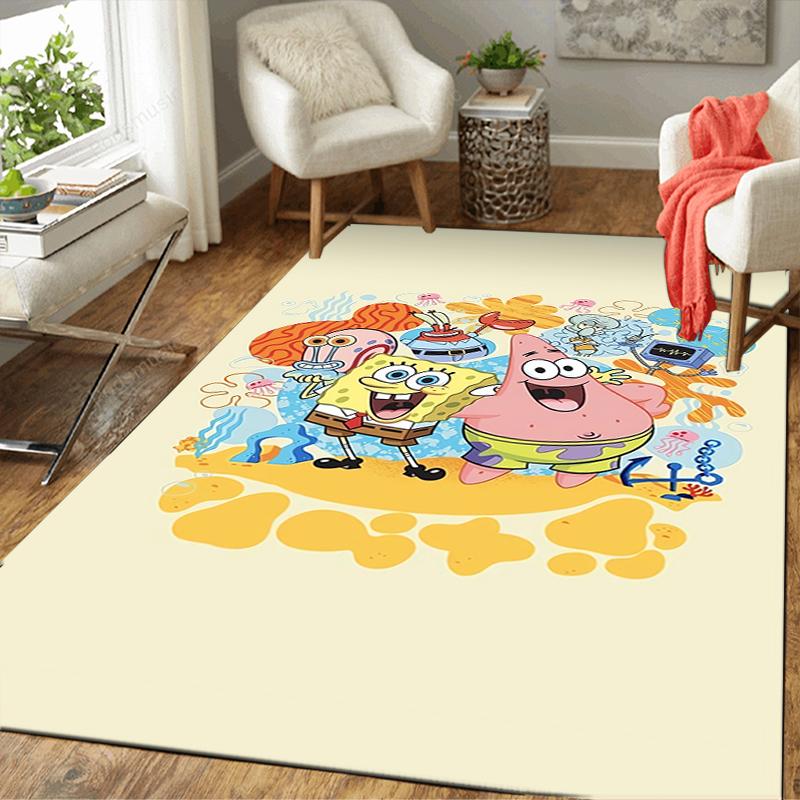 1Pc Spongebob Friends Adventure Rug, Office Carpet Indoor Outdoor Doormat, Non-Slip, Comfortable, Living, Christmas Halloween, Xmas Gift El19