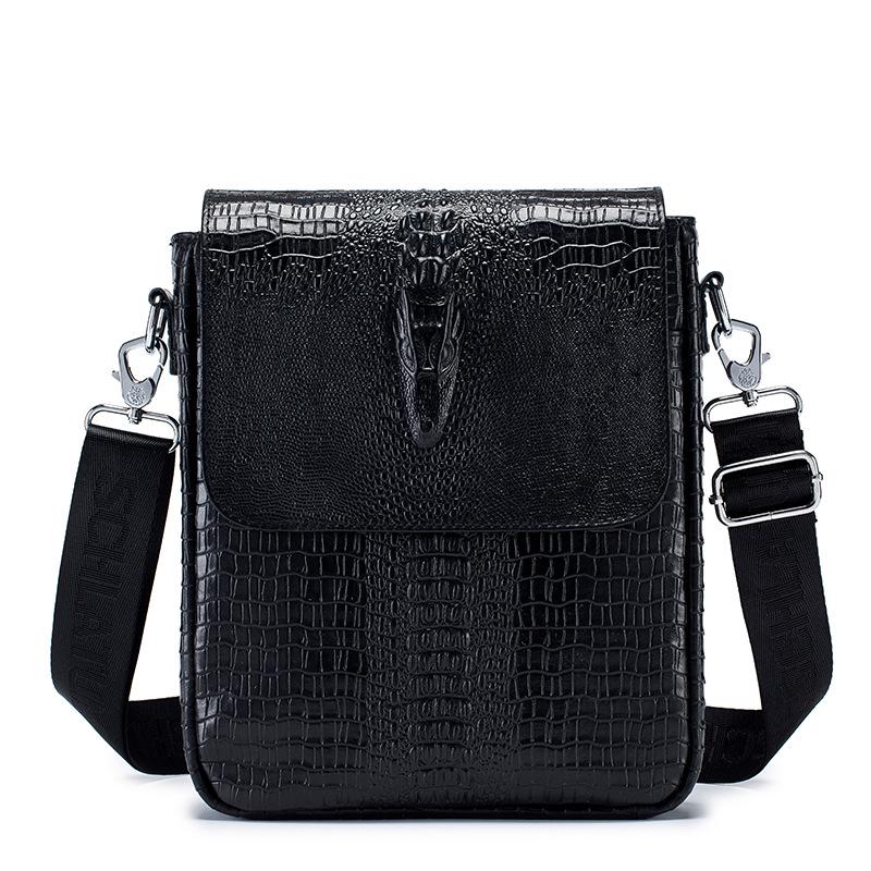 Shilaidun Men s Genuine Leather Crocodile Pattern Crossbody Bag