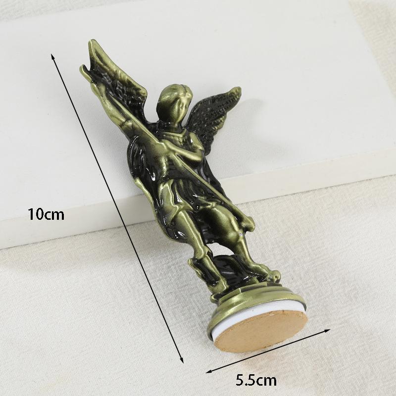 Christian Saint Michael Figurinethe Archangel Defeating Satan Guardian Statues Zinc Alloy Ctafts For Home Room Tabletop Desktop