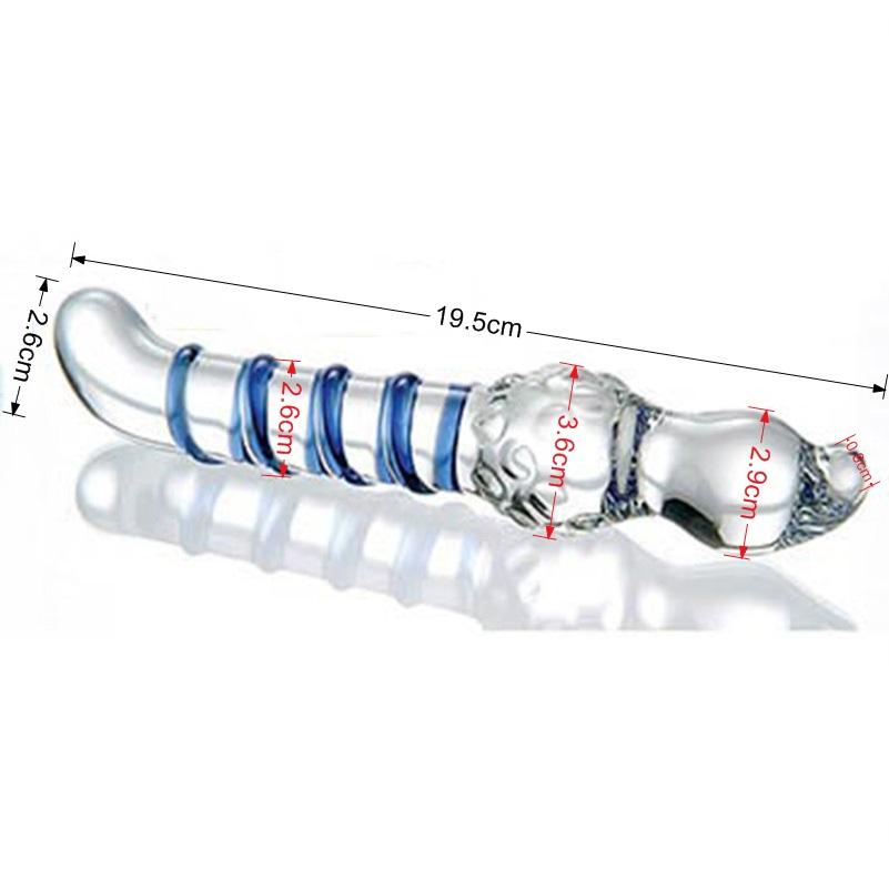 glass anal plug beads rough ball dildo crystal butt plug Due Dong wand sex toys masturbation adult products anus stopper woman