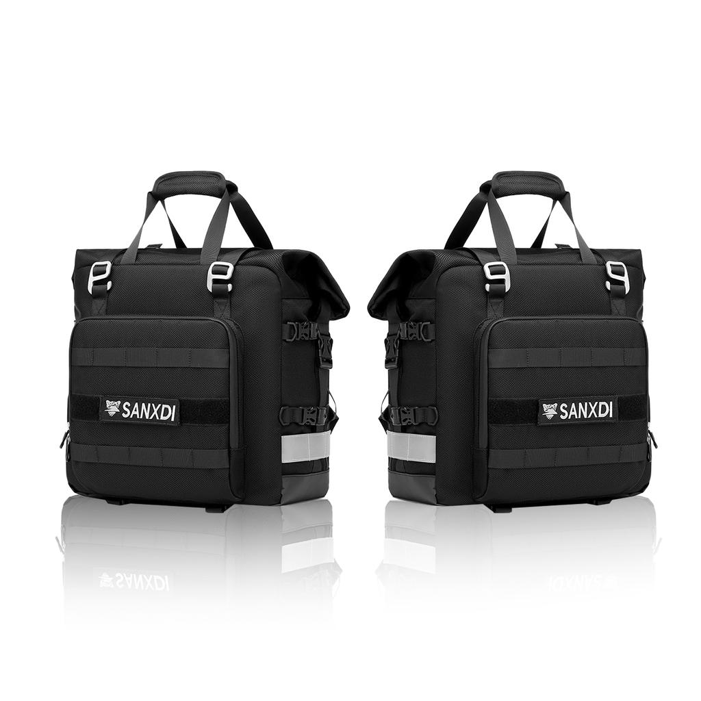 1/2 Motorcycle Accessories Frame Crash Bars Bag SaddleBag 20L Universal Side Rear Seat Bag Pack Travel Motorbike Luggage Storage