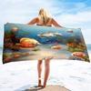 Mikrofaser Handtuch Fischmuster Schnelltrocknend Strandhandtuch Decke, Sanddicht Schwimmbad Handtuch für Reise Camping Sport