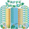 49 Stück Dinosaurier Geburtstagsparty Zubehör Dino Einweg Geschirr Teller Wird Eine Geburtstagsparty Dekoration Junge Kinder Babyparty