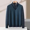 Plush Shirt Men's Fake Two-Piece Knitted Shirt