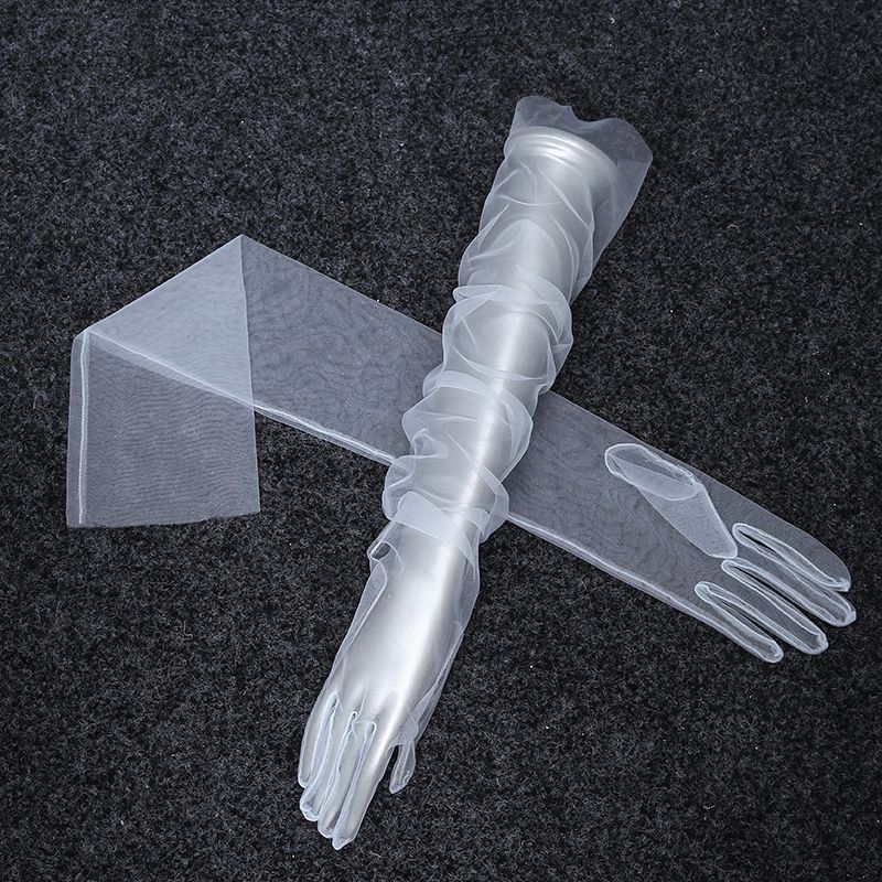 

Сетчатое свадебное платье длинное винно-красное рукава скрывающие накладной рукав White transparent Long gloves about 55 All yards