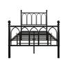 90x200cm Metal Bed Frame with Headboard and Footboard, USB Charging, LED, Steel Slat Support, Under-Bed Storage, No Box Spring Required, Black