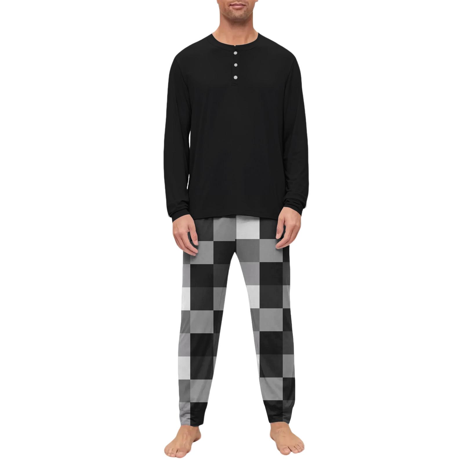 

Мужской пижамный комплект, с длинным рукавом и длинными брюками, двухпредметный комплект XXXL