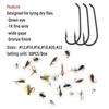 30PCS 1X Fine Wire Down Eye Wide Gape In a Classic Bronze Finish Dry Fly Hook Nymph Tying Hook Trout Fishhook #14-#22