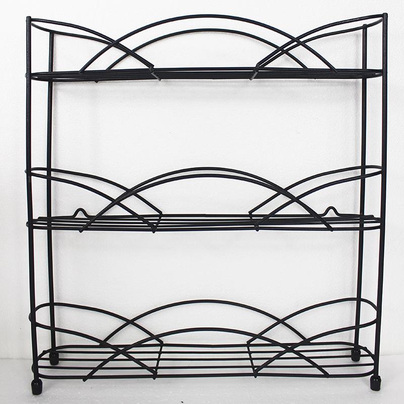 

Органайзер для специй на столешницу Шкафы Настенный органайзер для приправ 3-ярусная полка для хранения для кухонного шкафа Резиновые ножки 3-tier чёрный