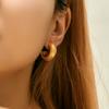 K Gold Plated Half Circle Open Design Ins Style Earrings For Women