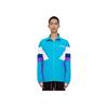 Li Ning Sports Lifestyle Series American Retro Color Block Letter Print Stand Collar Jacket Unisex Jacket Light-Blue AJDT503-1