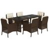 VidaXL 7-Piece Garden Dining Set with Cushions, Patio Table and Chairs, Patio Furniture, Outdoor Furniture, 3211882