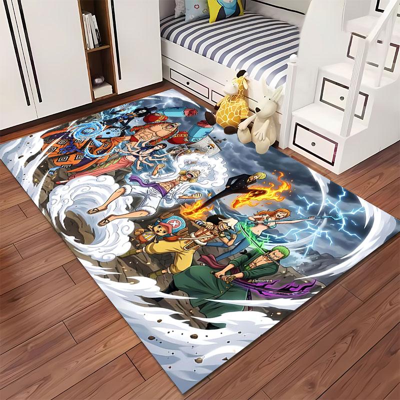 Anime Pirate Crew Adventure Scene suitable as a non-slip mat for the living room or bedroom sofa