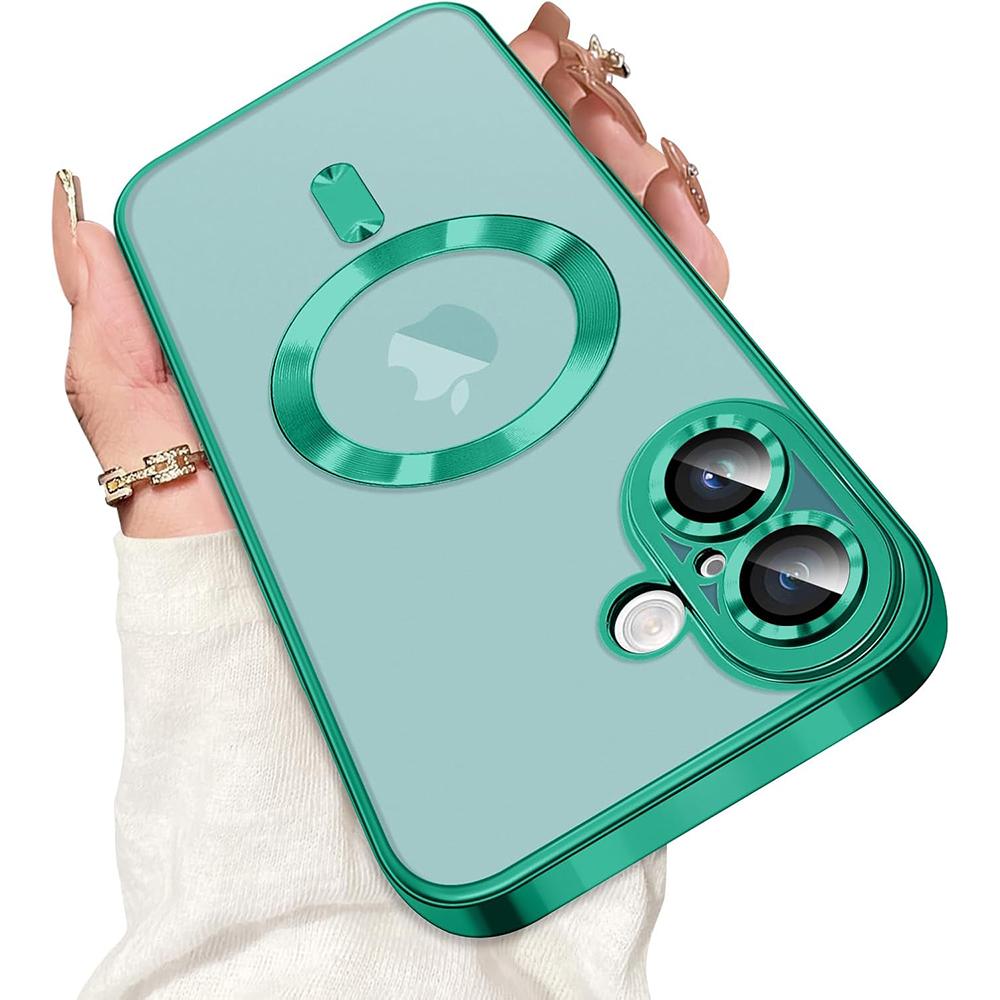 

Розкішний силіконовий м який чохол з покриттям для iPhone 16E 16 15 14 13 12 11 Pro Max Plus З сильним магнітним Magsafe Прозорий Ультратонкий чохол for iPhone 16