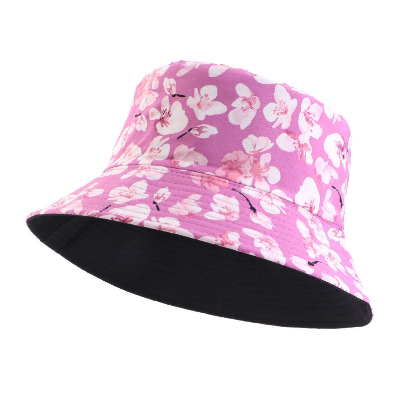 New Polished Printed Pot Hat Double-sided Bucket Hat Outdoor Travel Visor
