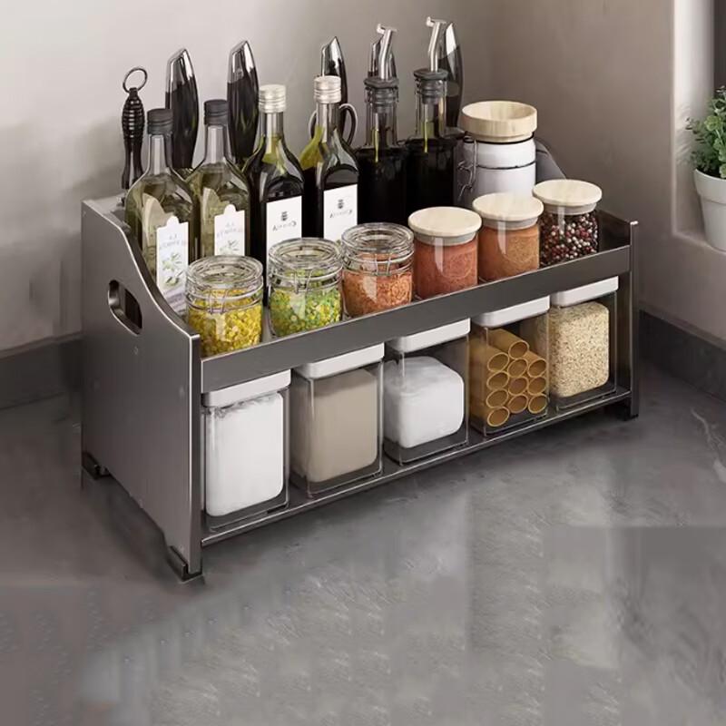 Multi-functional Kitchen Countertop Spice Rack with Knife Holder