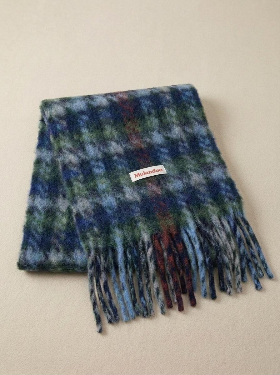 

Thousand Bird Plaid Shawl Thickened Warm Scarf with Plaid Pattern