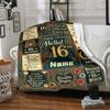 16Th Birthday Celebration Customize Your Name Blankets Comfortable Soft Lightweight Allseason Multipurpose Blanket For Picnics Sofas Offices Beds