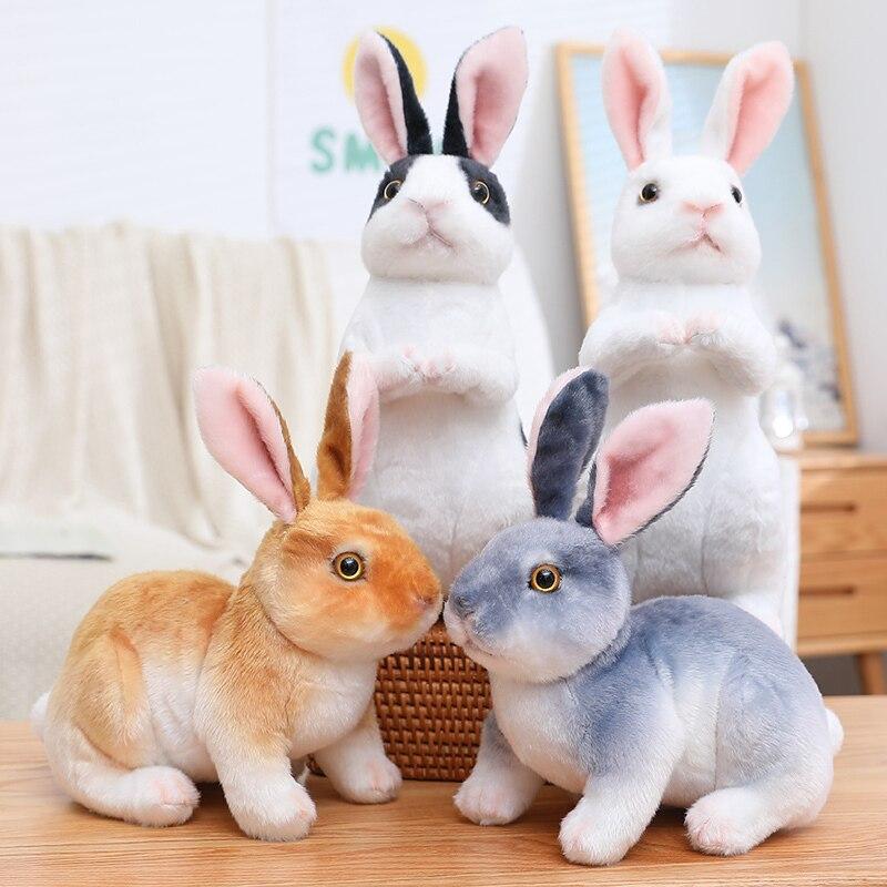 Lovely Fluffy Lop -Eared Rabbits Plush Toy Baby Kids Appease Dolls Simulation Long Ear Rabbit Pillow Kawaii Xmas Gift