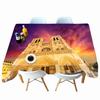 Splendid Architecture Pattern Tablecloth Thicken Cotton Rectangular Round Table Cloth For Wedding Picnic Party