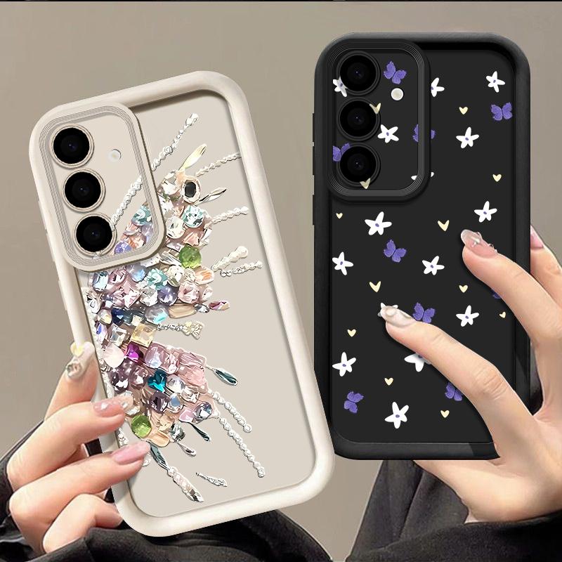 Colorful Butterfly Print Case For Samsung A57 A37 A27 A17 S26 Ultra S25 FE A56 A36 A26 A16 A55 A35 A25 A54 5G S21 S22 S23 S24 Plus Shockproof Cover