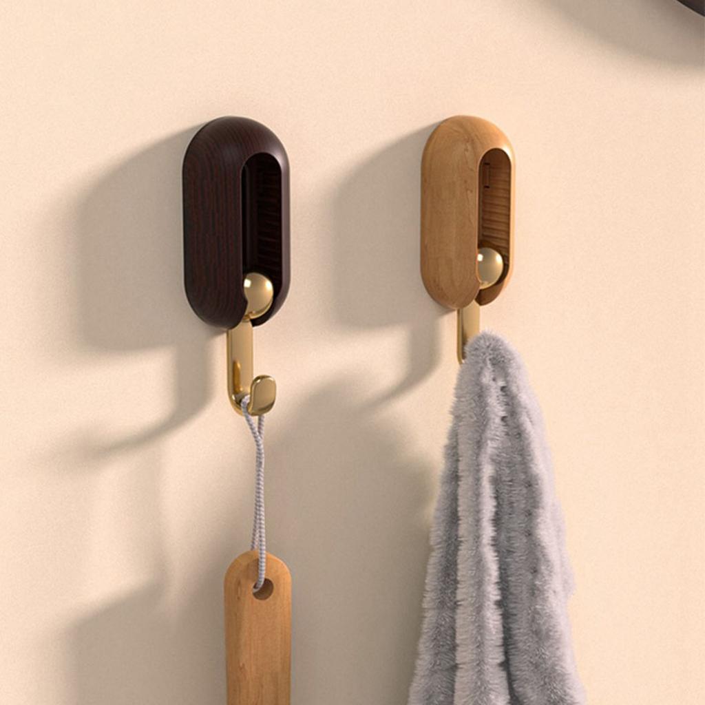 4pcs Self Adhesive Hooks Multipurpose Modern Minimalism Style Punch Free Strong Load Bearing Wall Coat Hooks Nature