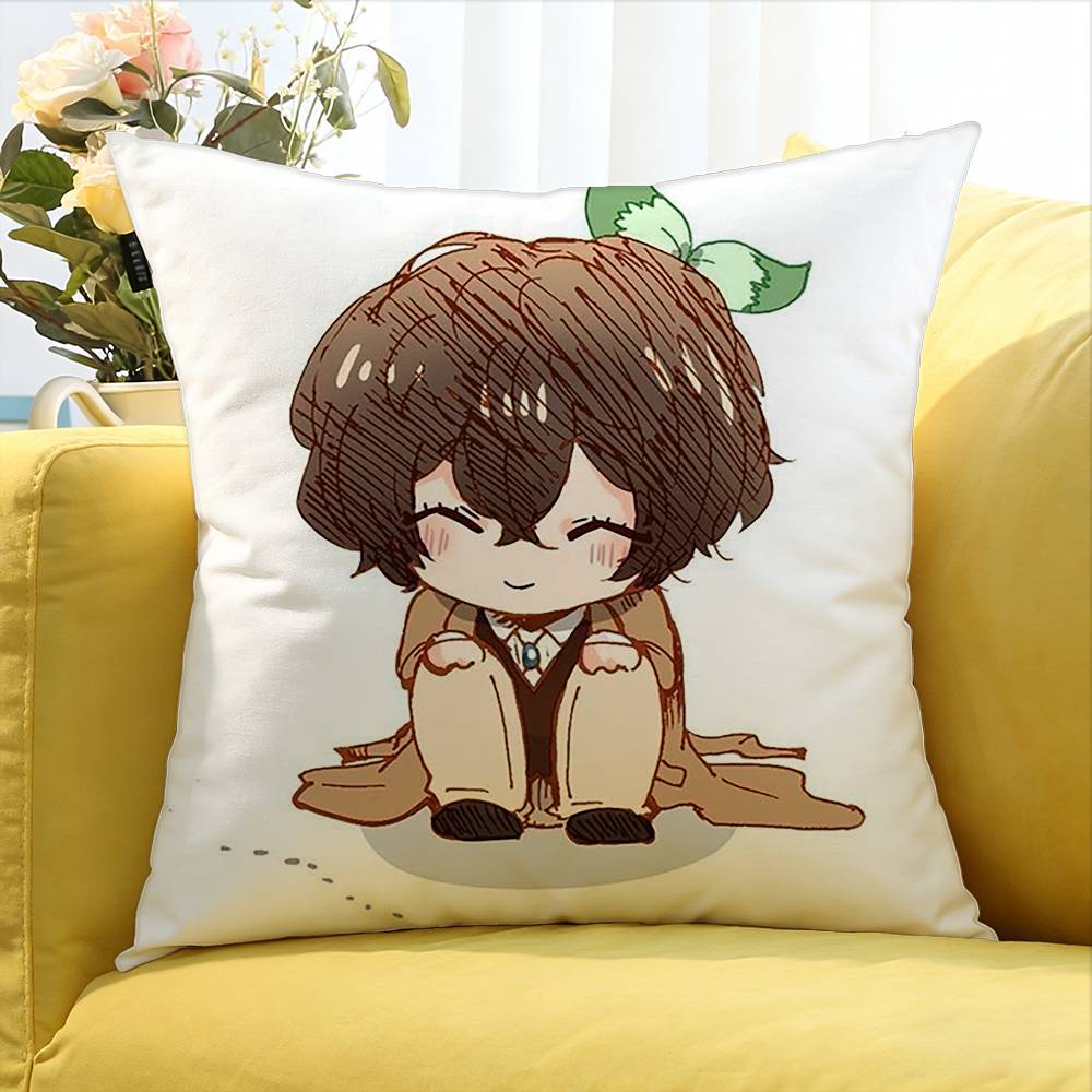 Bungo Stray Dogs O-Osamu D-Dazai   Various Sizes Square Pillow Case For Car Home Bedchamber Decor