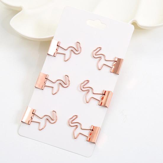 6Pcs Metal Paper Clips Cute Animal Shape Binder Clamps for School Office Colorful Document Photo Holders