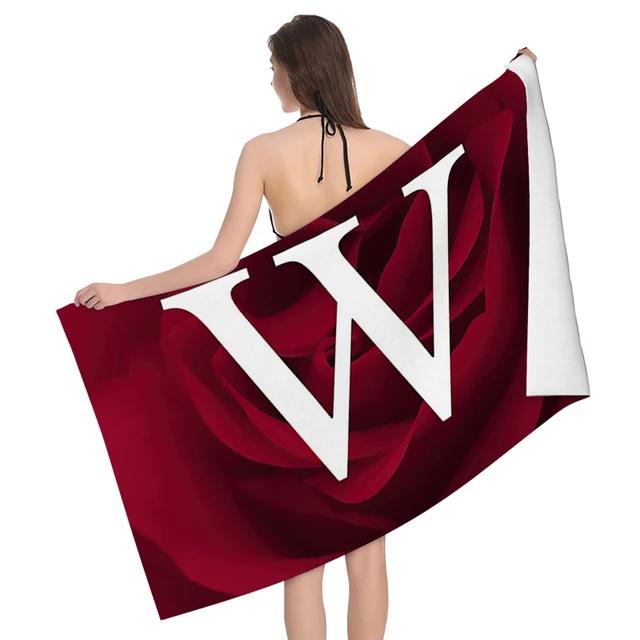 Home bath towels for the body towels bathroom letters and flower quick drying microfiber beach towel man and women large sports