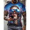 Camiseta de Moda con Estampado de Chica Para Hombres Camisetas Coloridas Impresas en 3D Casual Unisex Manga Corta Cuello Redondo Tops Camisetas de Calle