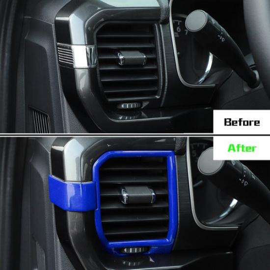 Control Console Dash Two Side Air Vent Cover Decor Trim For Ford F-150 21+ Blue