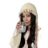 Big head circumference thickened plush knitted hat women's autumn and winter warm ear protection braids fashionable versatile face small bag hat